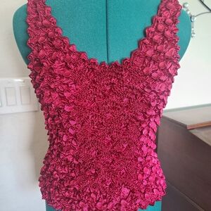 Elegant Burgundy Textured Women's Top